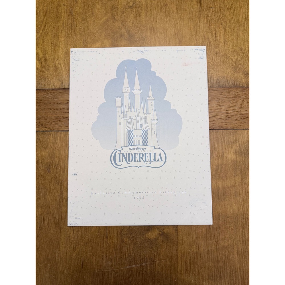 Disney Cinderella 1995 Exclusive Commemorative Lithograph Vintage Disney Store